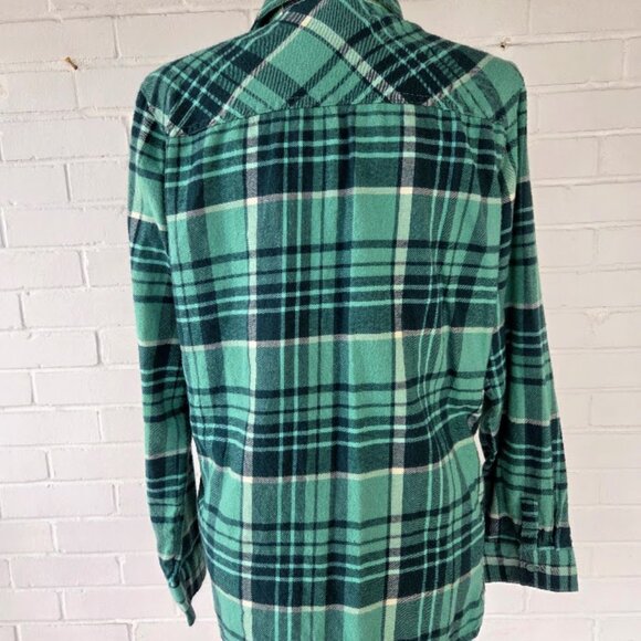 Women's Columbia Flannel Long Sleeve Shirt - Teal Blue Flannel shirt SIZE Large - Picture 8 of 9